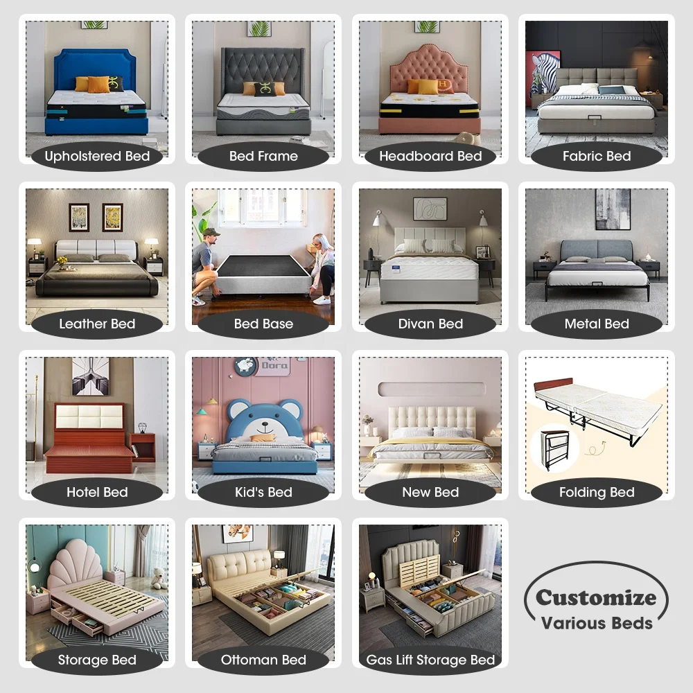 Factory OEM online king queen size modern panel headboard for bed solid wooden cushion padding upholstered bed frame headboards