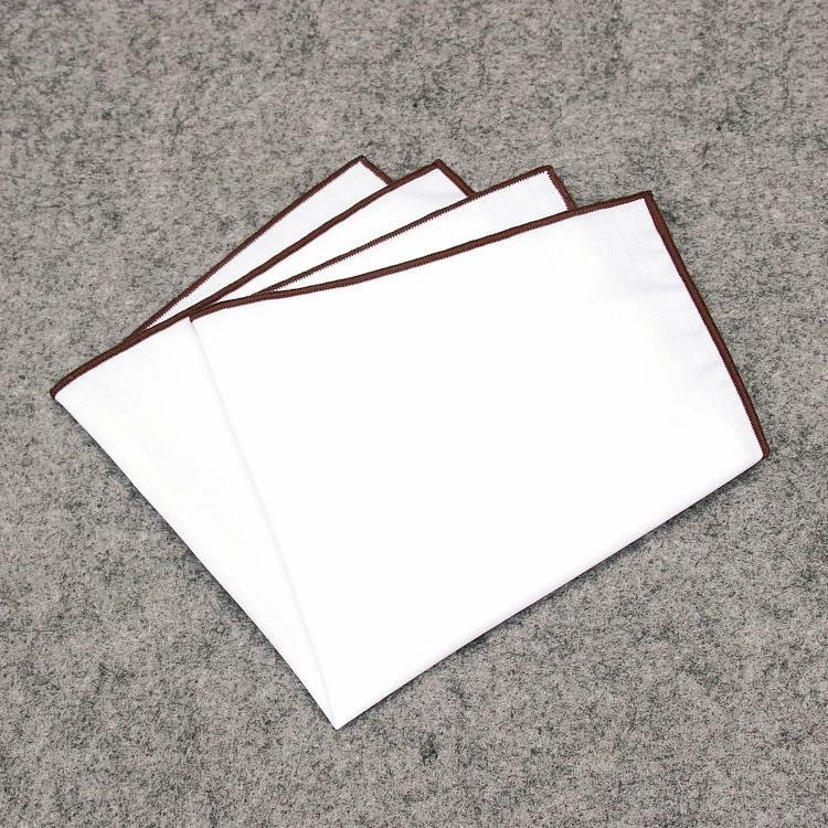 china custom logo silk jacquard baby 100  cotton white embroidered handkerchief