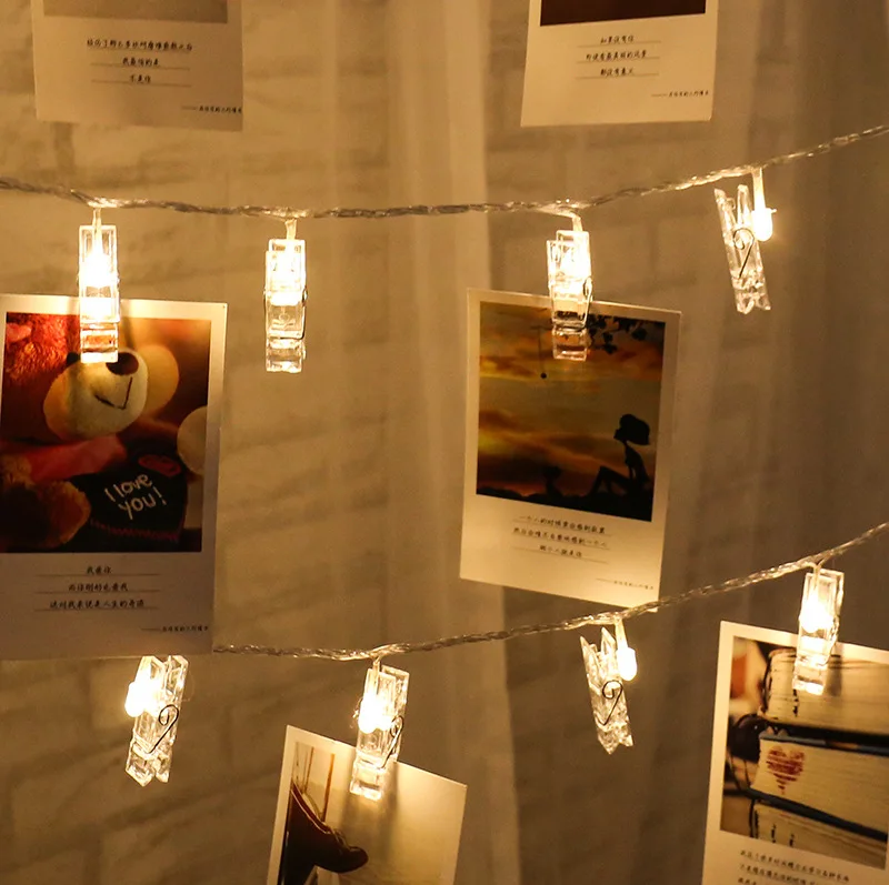 Clip light string led Photo Clip Hanging Pictures Fairy Decorative Home String Lights photo clip