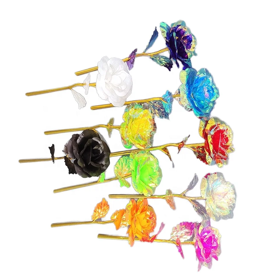 Galaxy Rose Rainbow Plastic Flower Artificial Decorative Party Decorations and Gift