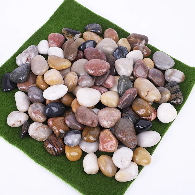 Mixed high  polished pebble stones used for decorating garden bonsai