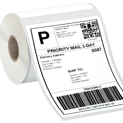 High Viscosity Thermal Label Paper Roll Hotmelt Adhesive Three-proof Thermal Paper With White Glassine Liner