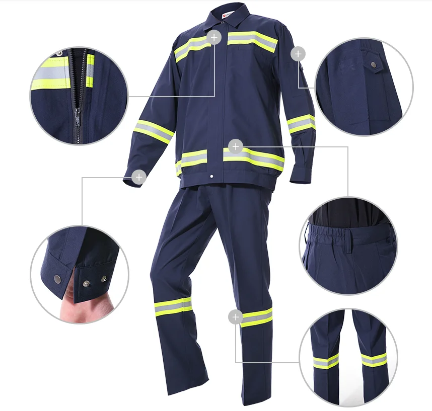 High Visibility Construction Coveralls Overall Uniform bib workwear insurance Safety Working Clothes With Reflective Strips