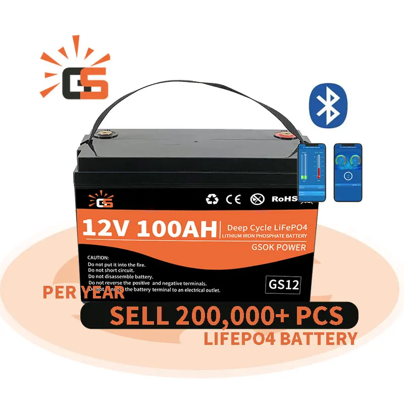 5 years warranty 12v 24v 200ah 100ah 50ah 500ah lifepo4 battery for RV solar 12 volt lithium battery 200ah