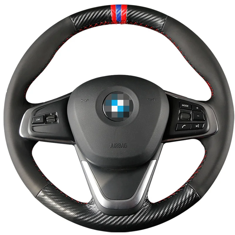 Luxury super fiber leather carbon fiber car steering wheel cover