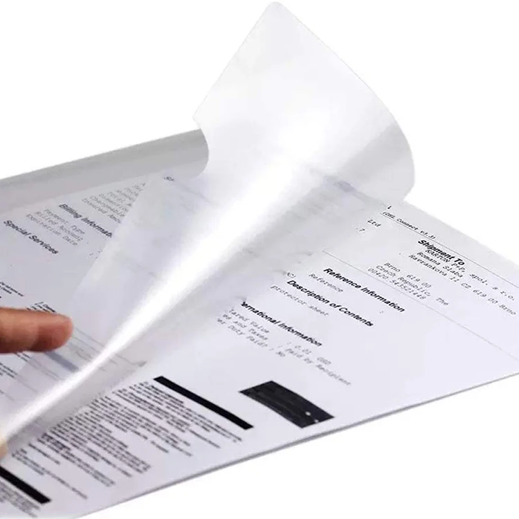 
Wholesale A4 Size transparent document file folder L-shaped plastic file cover 