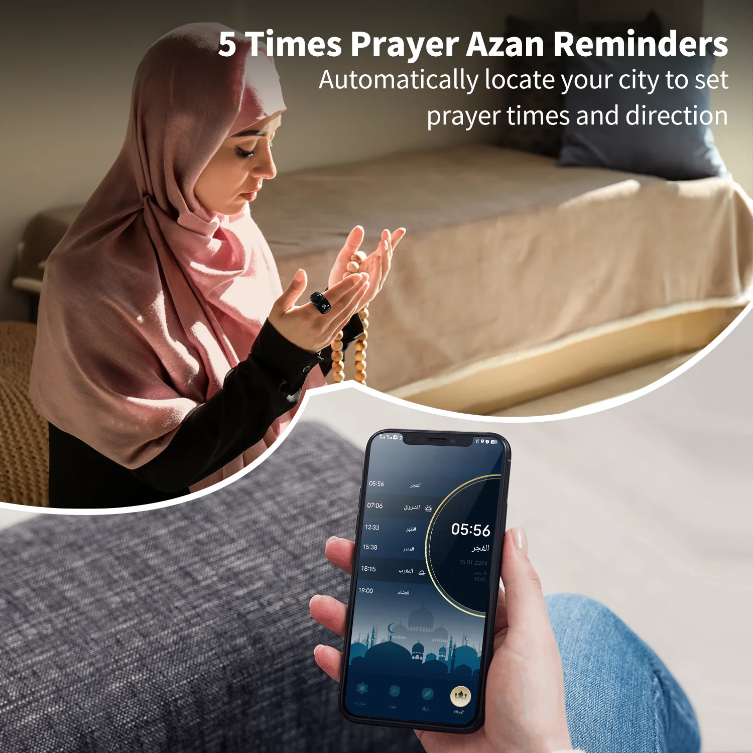 Умное кольцо Tasbih Tally Counter для мусульман Zikr Ring Digital Tasbeeh 5 Молитвенное мусульманское подарки вечеринки