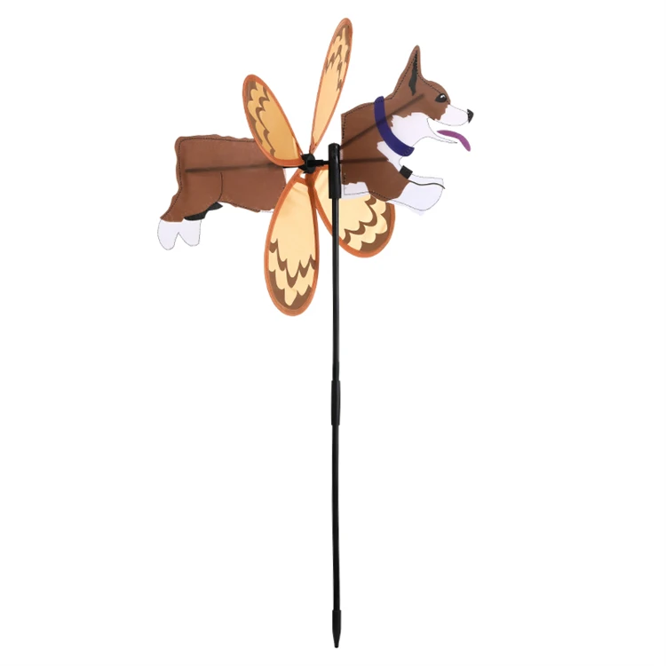 Puppy windmill that makes people love it, children holding toys, scene decoration windmill