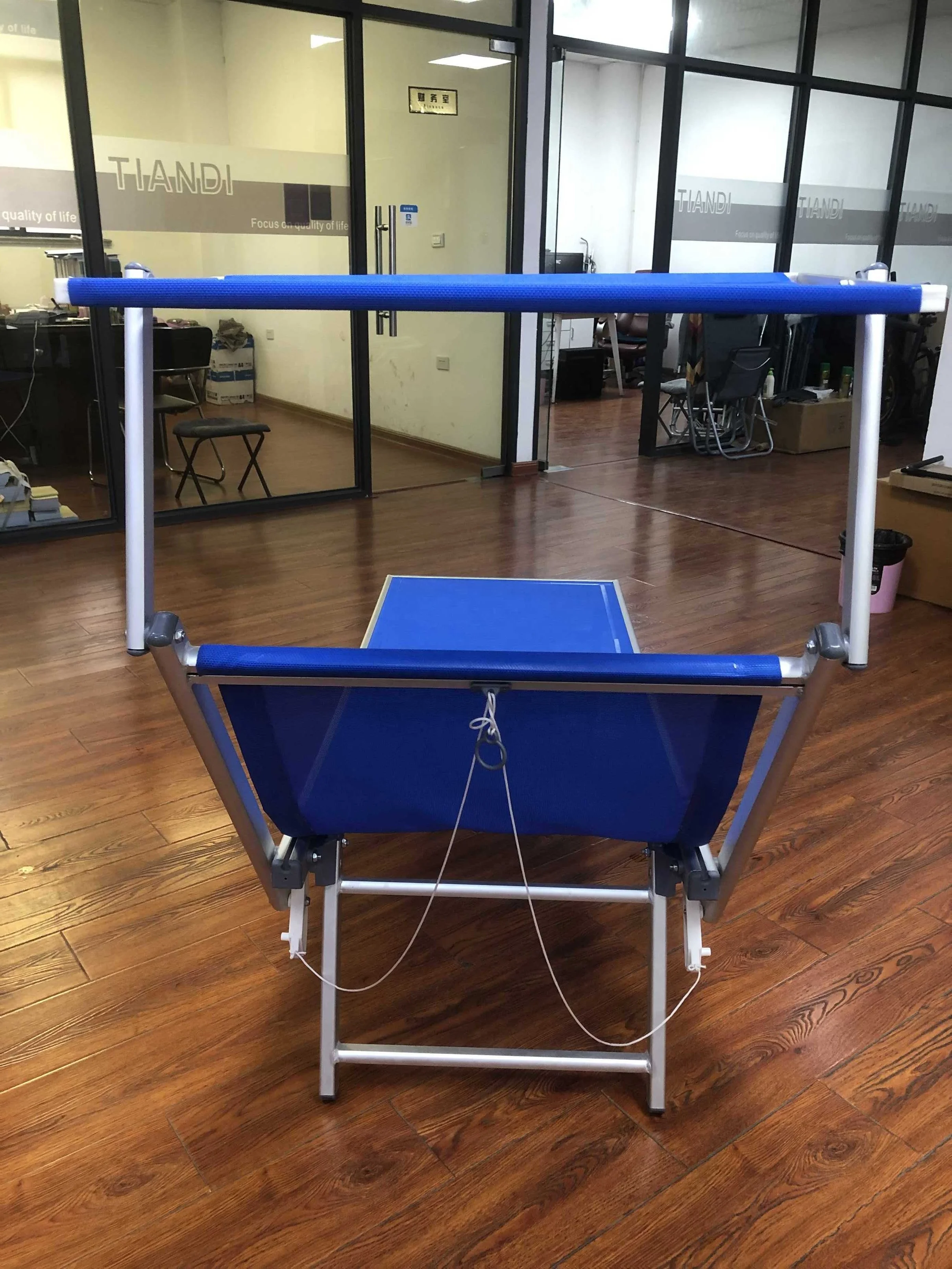 
Aluminum Folding Chaise Lounge Bed With Sunshade LETTINO SPIAGGIA 