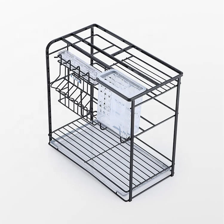 Nano Powder Coating Steel Cutlery Tableware Kitchen Cabinet Accessories Wire Basket Pull Out Pull-out Pullout Basket for storage