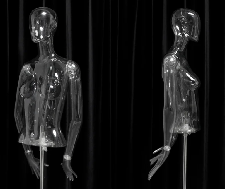 New Design clear Plastic Women Upper Body Transparent Mannequin Torso for Show