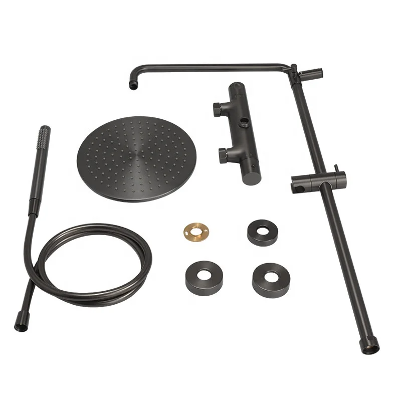 High-end new design simple style bathroom thermostatic rain shower set long warranty period