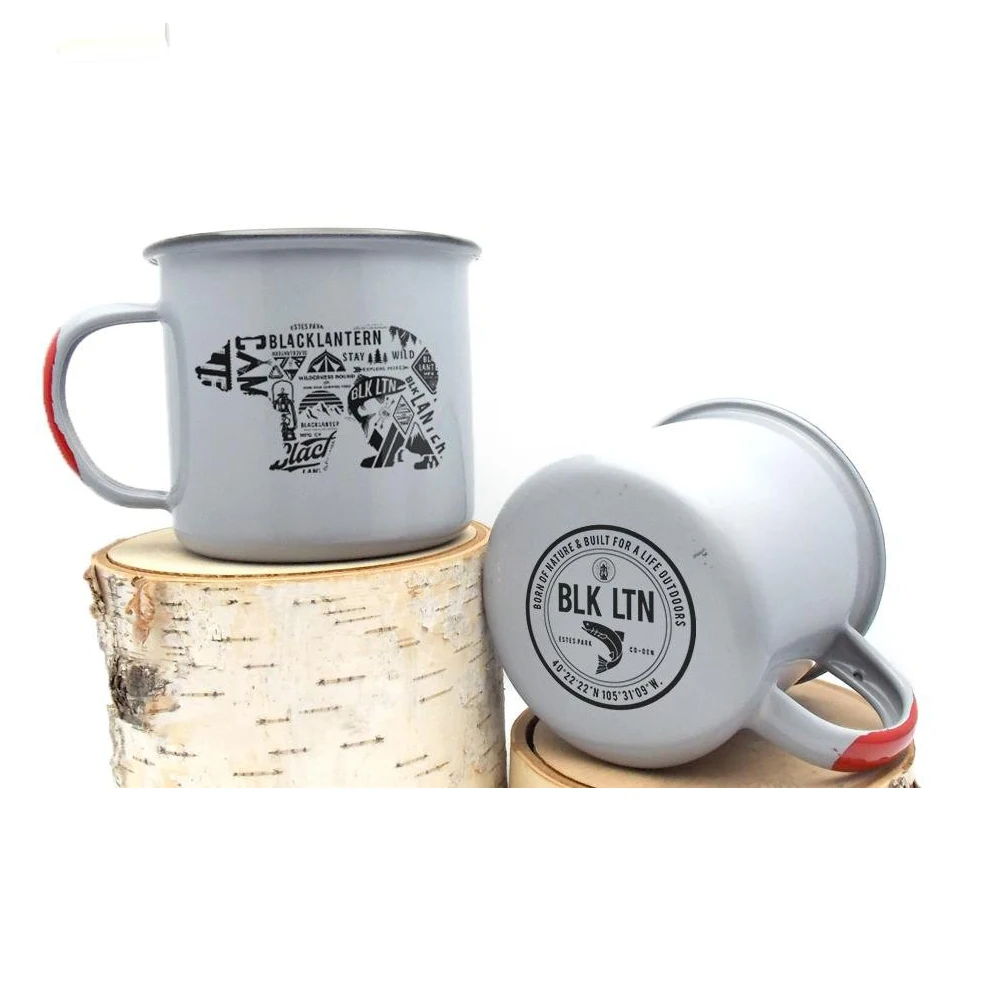 18oz reusable cheap mini ceramic enamel metal beer photo mug