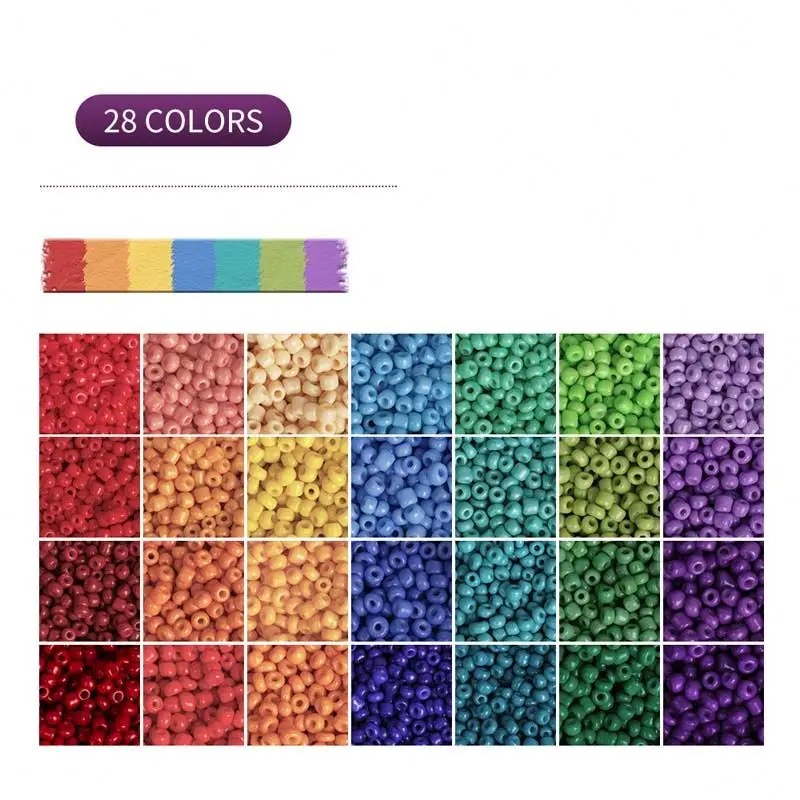 The new 2022 28 Colors Soild Color Glass Miyuki Seed Beads Set For Jewelry Making Baked Lacquer Dyed Core Beads