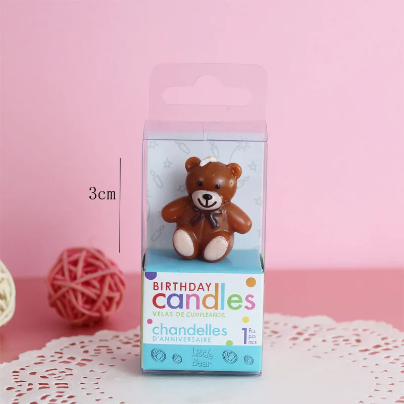 Teddy Bear Birthday Candles Brown Bear Birthday Candles for Kids Birthday Cake Decoration Baby Shower Wedding Candle