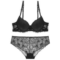 Autumn and winter hot new small chest gathered push up lace bra suit sexy ladies underwear new products wholesale