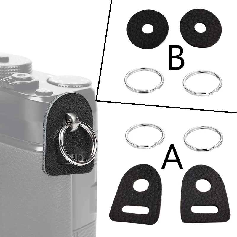 new Leather Protector Cover Camera Strap Split Ring Hook for Fujifilm Canon Nikon Sony Olympus Pentax DSLR Camera