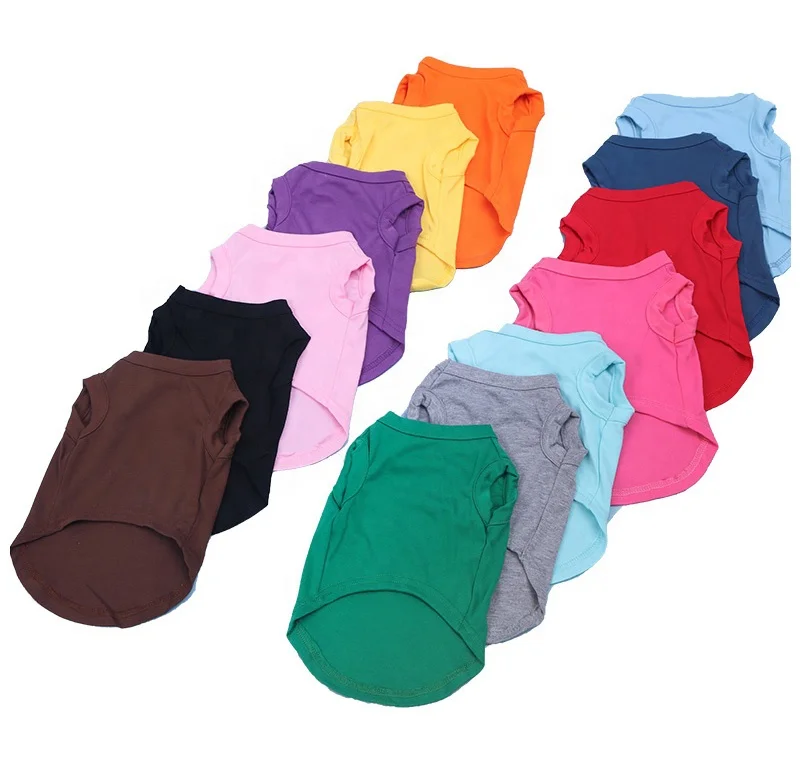 Wholesale plain pet Summer Clothes Dog Cat Tank Top T shirt