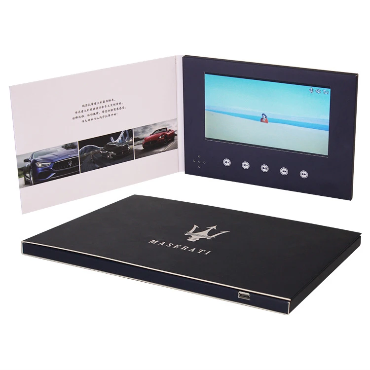 4.3 5 7 10 inch LCD video cards from china customize video brochure card