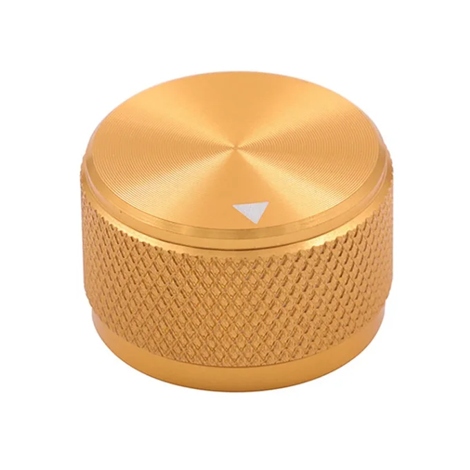 Обработанная на станке с ЧПУ красная алюминиевая ручка управления 20x14 мм белым окрашенным индикатором для гладкого вала