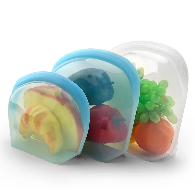 Wholesale Food Grade Heat Resistant 3.5L 2L 1L Reusable Silicone Storage bag Self Sealing Food Bag