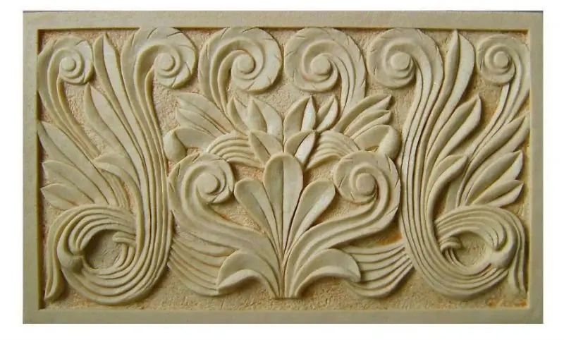 Modern Style Wall Natural Stone Carved Lotus Flower Relief 3D for Decoration Shengye