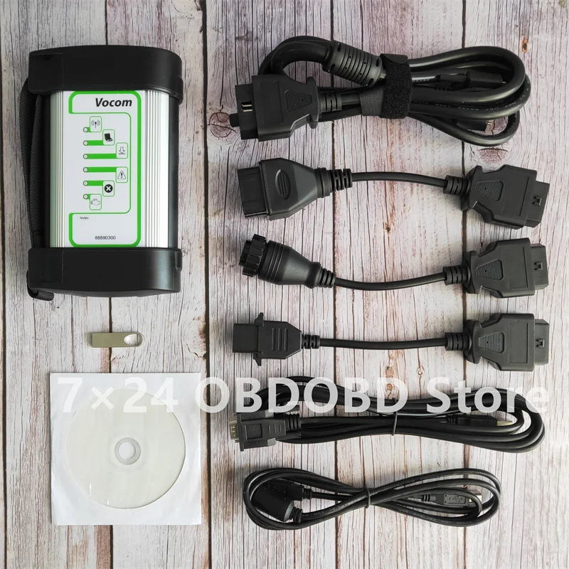 V2.7.25/V2.8(HDD) Truck Diagnostic Tool Vocom 88890300 For Volvo/UD/Mack/Renault With Square Interface