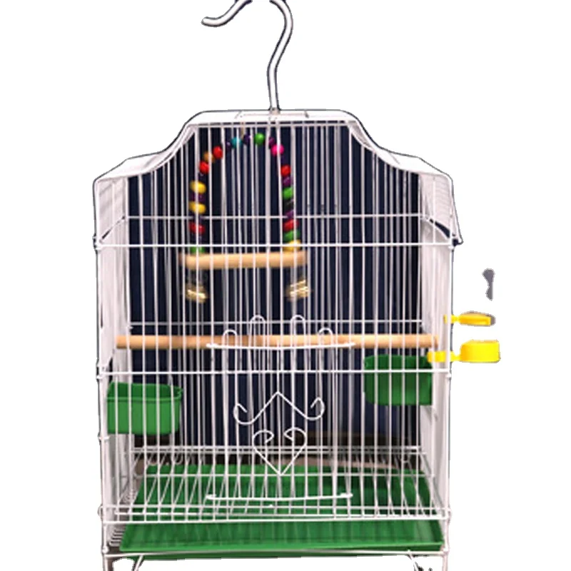 Pet cage parrot bird cage large stainless steel color starling special cage can add vertical poles for household breeding