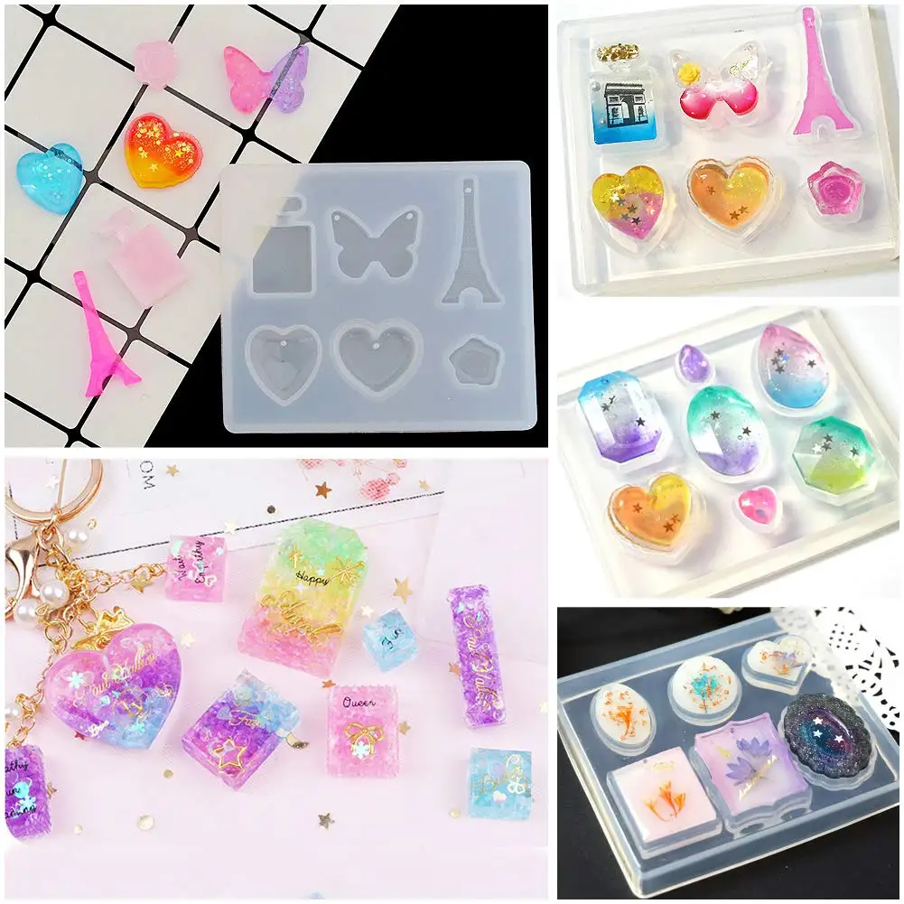 Resin Liquid Silicone Combination Molds for DIY Making Finding Resin Molds Jewelry Pendant Silicone Jewelry Tools Mix Shape