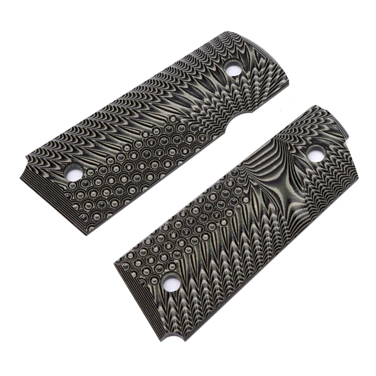 1911 Compact Officer Size G10 Gun Grip, OPS Eagle Wing Texture