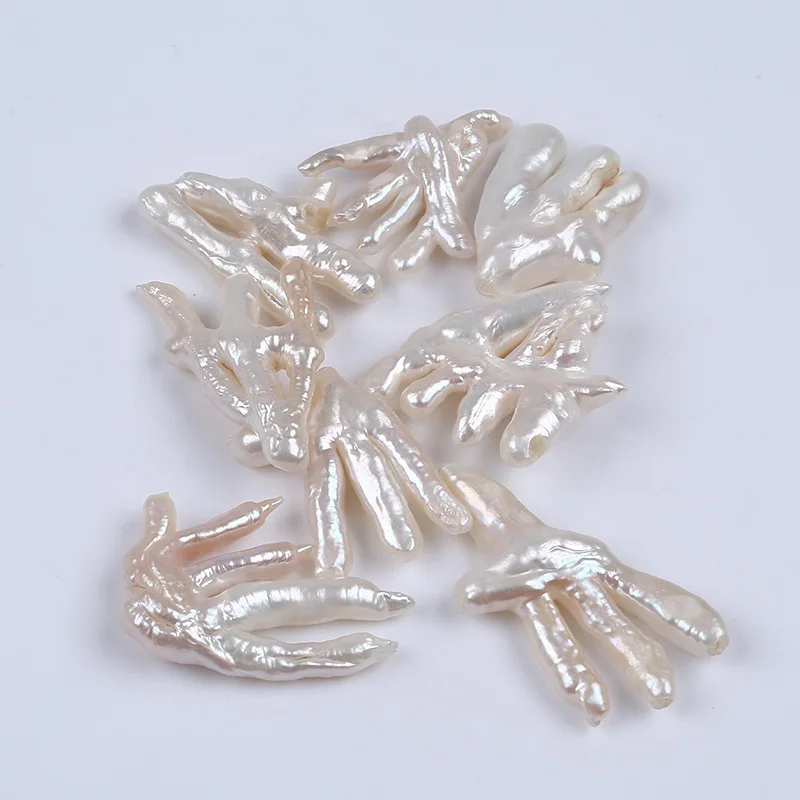 Wholesale Baroque Irregular Claw Shaped White Natural Freshwater Loose Pearl Beads