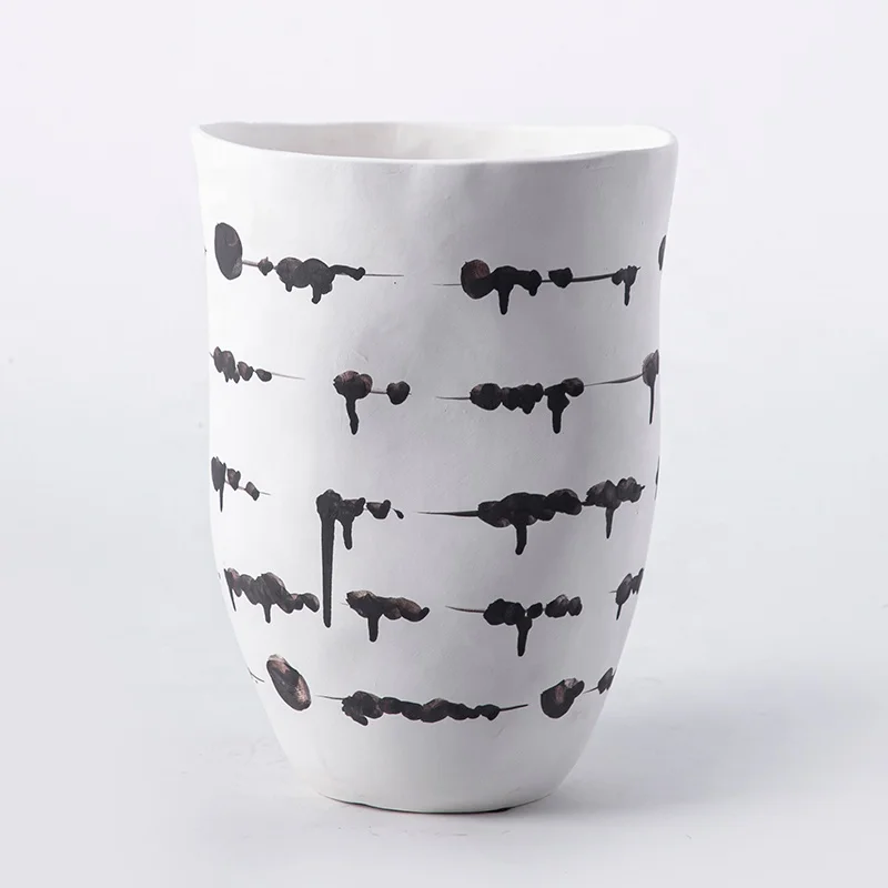 Chinese Collection Other Home Decorative Ceramic Star Meteorite White Ink Dye Polka Dot Flower Vase for House Accessories