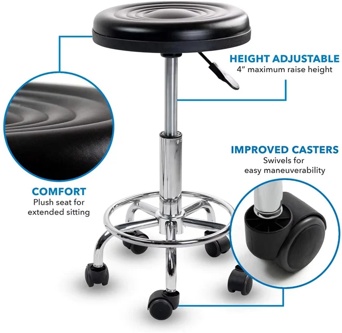 Beauty Salon Equipment Hairdressing Funiture Adjustable Hydraulic Barber Rolling Stool Beauty Chair For Hair Cut