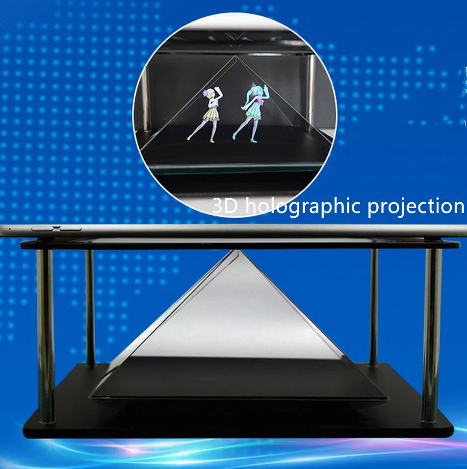 Mini holographic projector 3d hologram projector pyramid for mobile phone cheap promotional gift