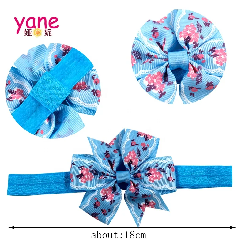 Wholesale hair accessories about  beautiful flower  elastic hair band wrap headband set for girls