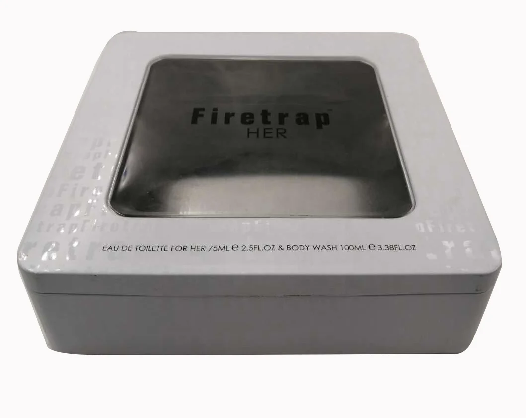 
China factory square tin box with clear window lid and logo embossed 