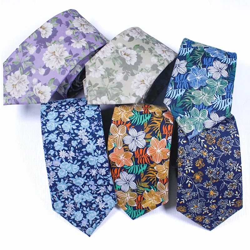 Корейский Повседневный галстук из чистого хлопка с конопляным цветочным принтом для мужчин новый Европейский Американский Свадебный старшего