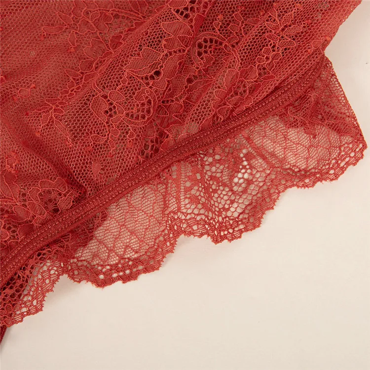 Lace Hollow Out Underwear Bodysuit Women Sexy Bra Lingeries Set Corset Intimates Nightwear Sling wholesale sexy lingerie