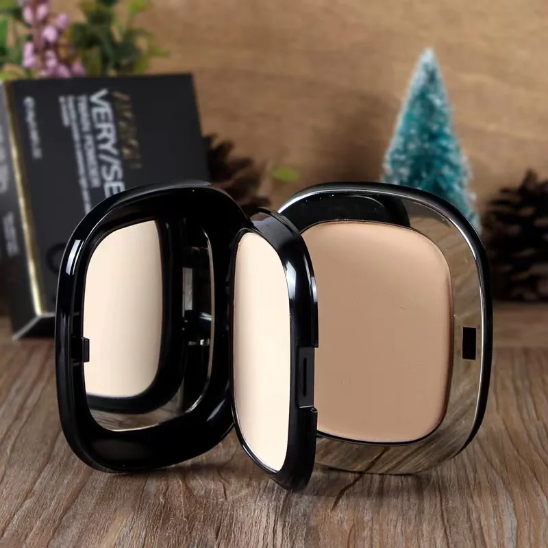 OEM private label makeup packaging double layer smooth matte waterproof powder pressed foundation