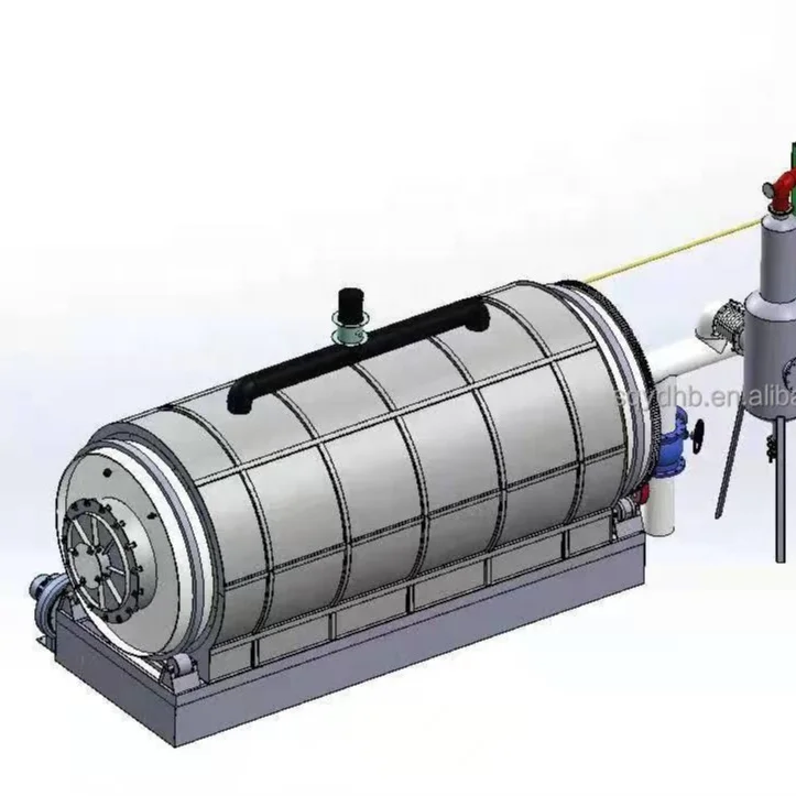 Environmental Friendly Tire Derived Fuel Waste Plastic Rubbish Rubber Tire Pyrolysis To Oil Make Diesel Machine