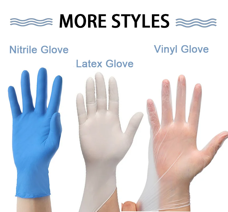 100pcs/box Gloves Medical Examination Food Grade Restaurant Household Tattoo Gloves Disposable Clear Vinyl Gloves Powder Free