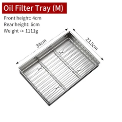 Commercial rectangular fried chicken string brush oil control tray stainless steel oil drain tray oil leakage tray