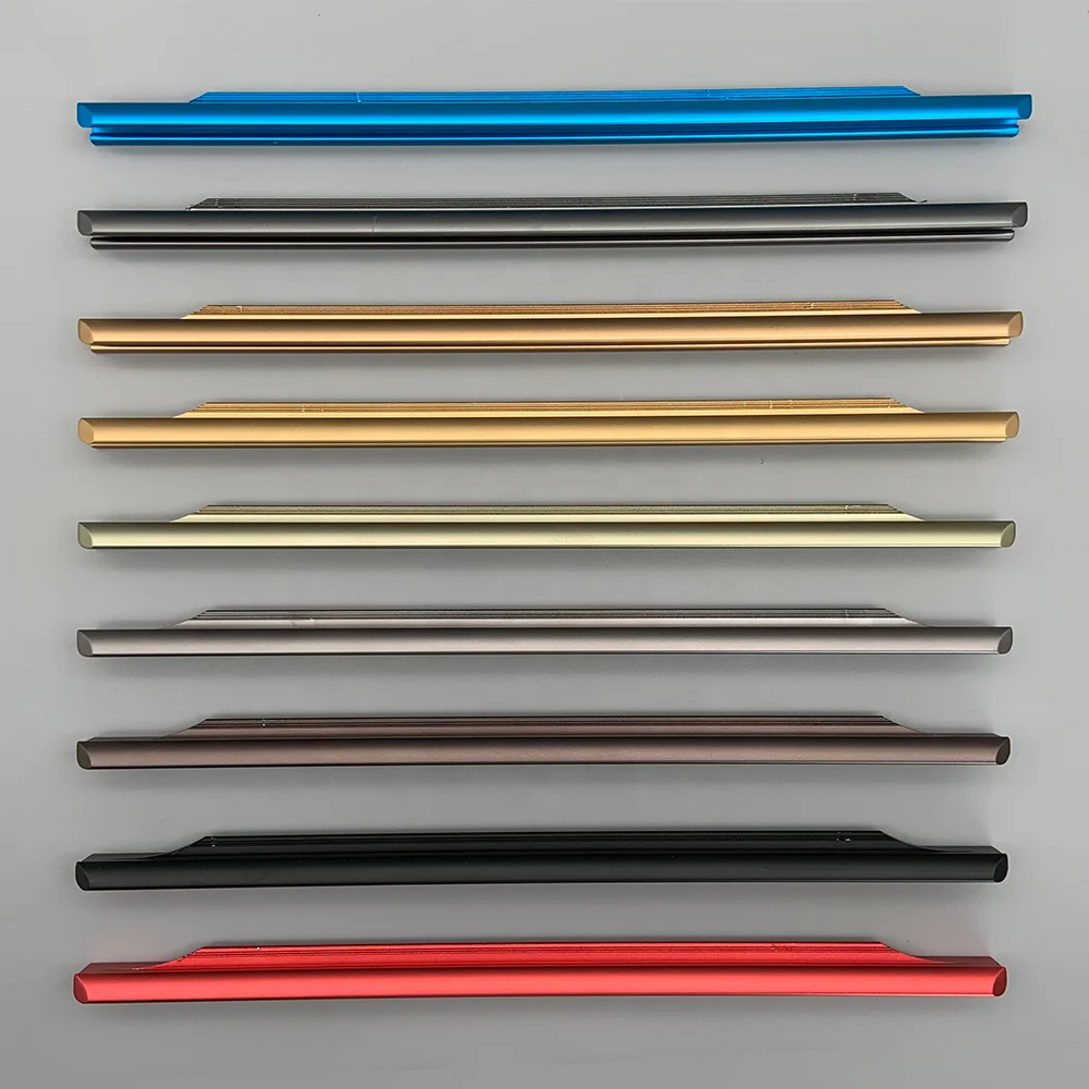 Customized length gold aluminum long wardrobe handle furniture hardware pull handle brass metal drawer knob