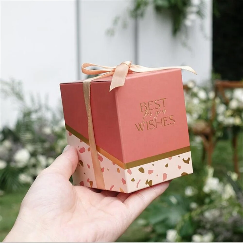 Custom Logo Quality Wedding Candy Box Baby Shower Gift Packing Bag Birthday Party Favor Decoration Supplies Best Wishes Boxes
