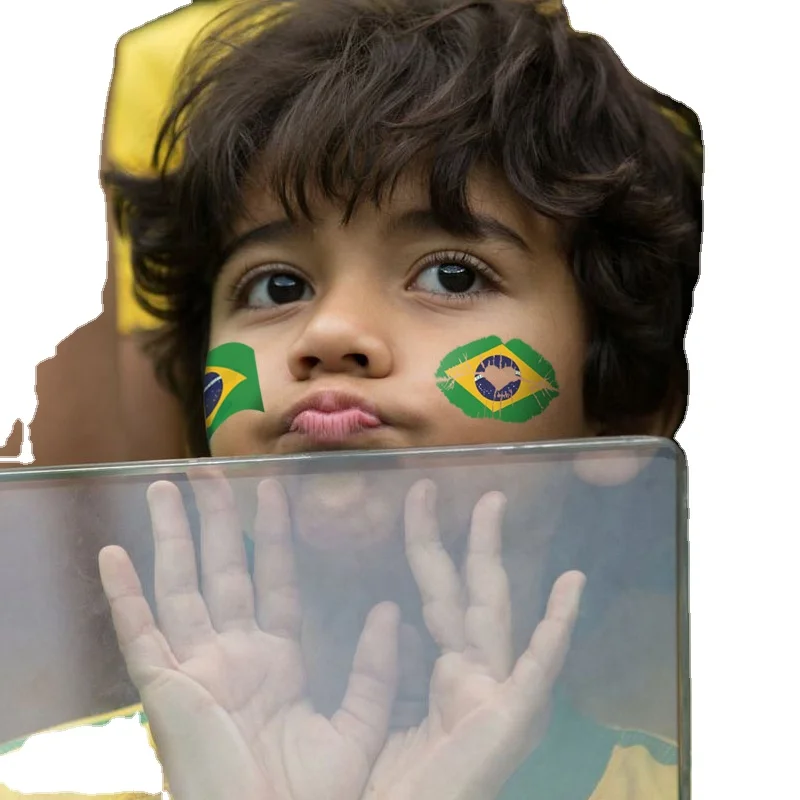 Wholesale World Football Tattoo Stickers Football Cup Country Face Stickers World Flag Fans Tattoo Stickers
