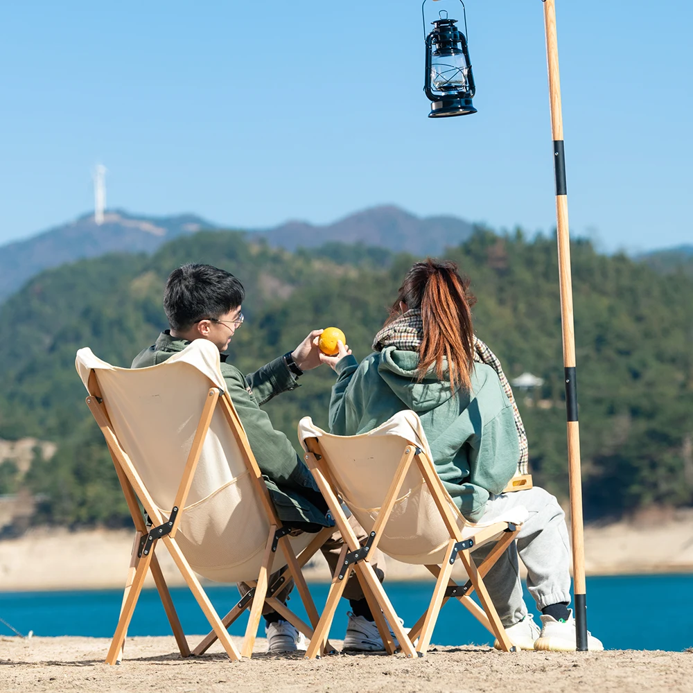 New Wood Chair Easy Folding Outdoor Camping Foldable Beech Chair Durable chair