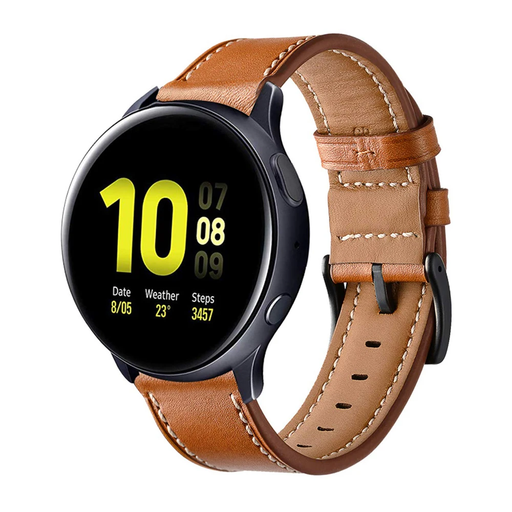 20MM 22MM Genuine Leather Quick Release Watch Strap Band For Samsung Galaxy watch Strap Band