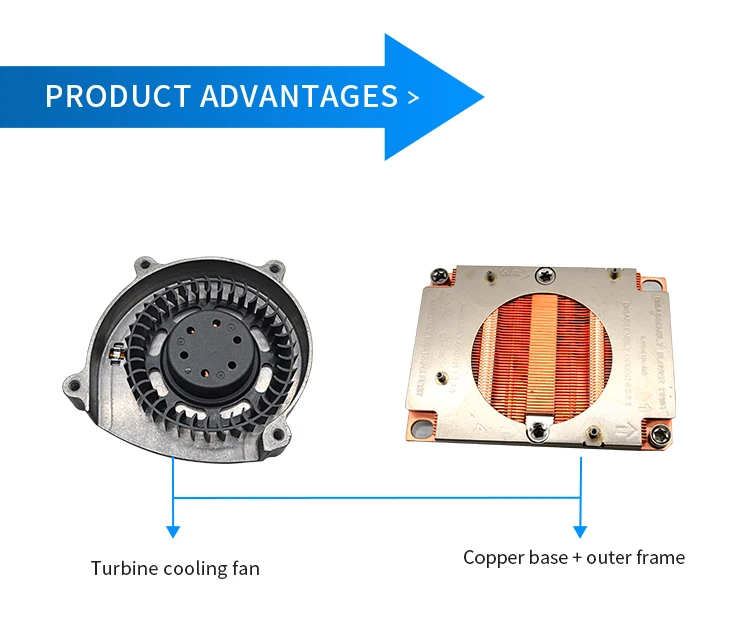 Radiator cooling with blower heat sink aluminum slim LGA 3647 1u cpu cooler