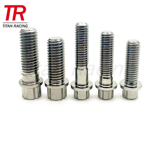 12 point flange head M7*25 titanium wheel hub bolt