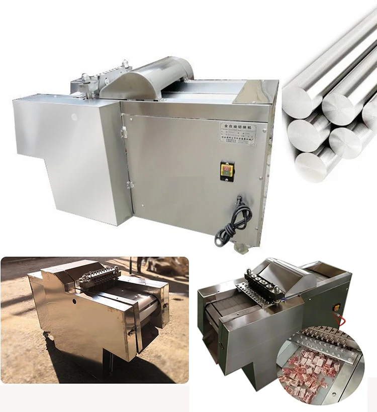 high speed  automatic frozen goat meat block cube cuber dice cut cutter chicken fish cutting machine